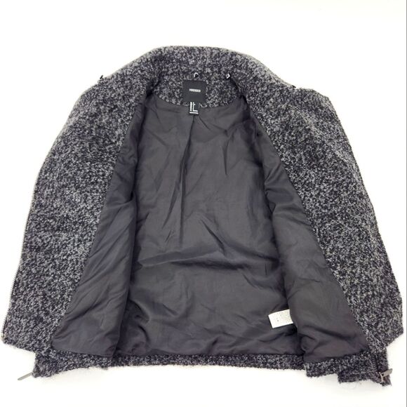 Forever 21 Heavy Moto Jacket Womens Size Small Faux Fur Wool Blend Biker Baddie - Picture 2 of 7